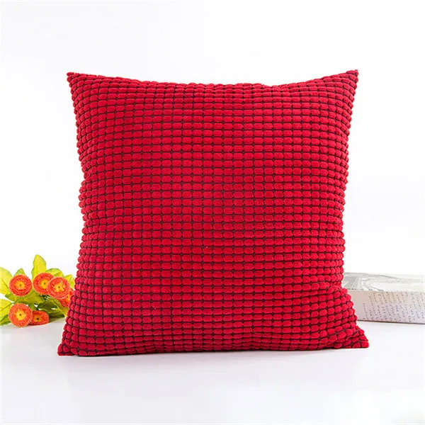 Red 1 шт., 45*45 см, карамельный цвет, чехол для подушки, мягкое зерно, кукурузное ядро, вельвет, наволочка для дивана, автомобиля, наволочка, для спальни, для дома, Decor9 - Цвет: Red