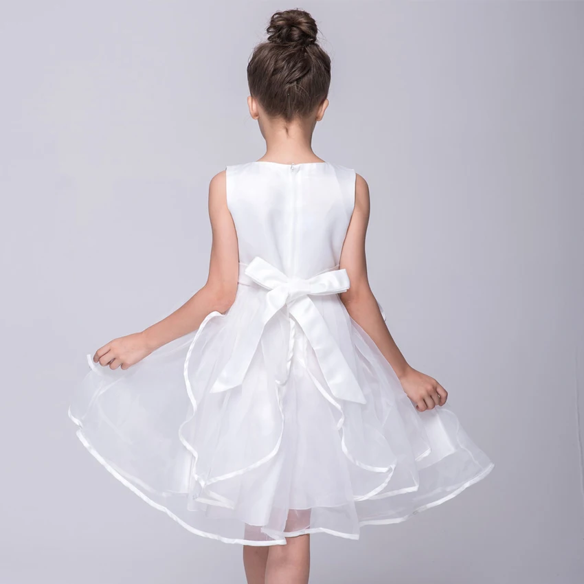 Beading Sleeveless Dresses for Girls Wedding Birthday Party Ruffles Evening Girl Costume Princess Dress | Детская одежда и обувь