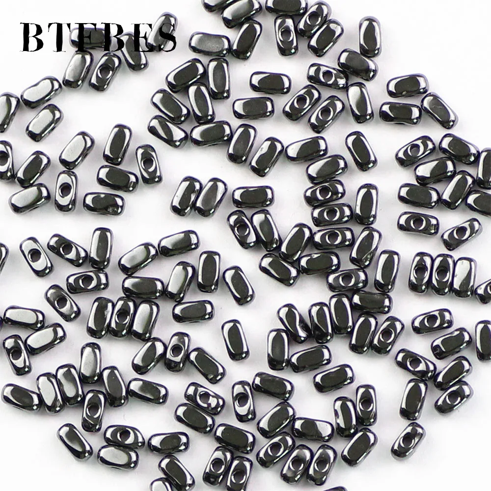 BTFBES AAA Натуральный прямоугольный черный гематит кубические бусины 4/8 мм для