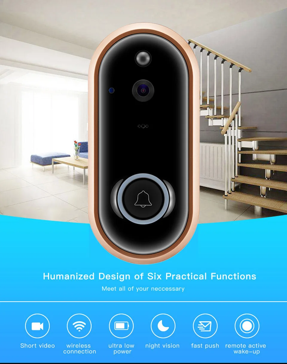 CDYCAM беспроводной WiFi видео дверной звонок 1080P HD Кольцо Дверной Звонок камера 2MP ночное видение двухстороннее аудио 2,4G телефон Дистанционное движение PIR