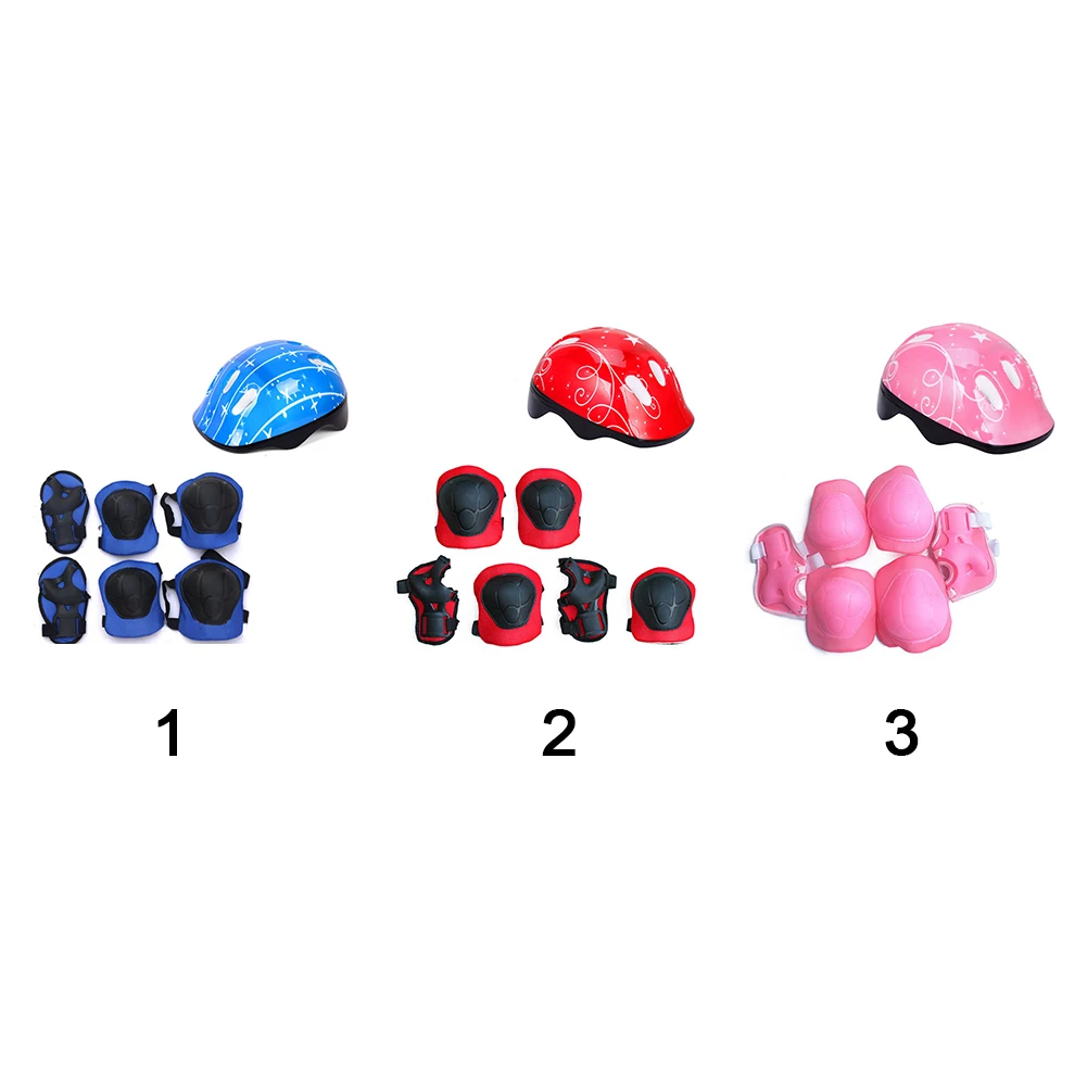 7 шт./компл. Детский велосипедный шлем для скейтборда роликовый протектор