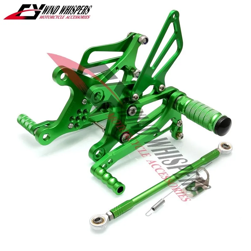 Motorcycle CNC Aluminum Adjustable Rearset Footpegs For Kawasaki Ninja ZX-6R ZX6R ZX636 2005-2008 05 06 07 08 | Автомобили и