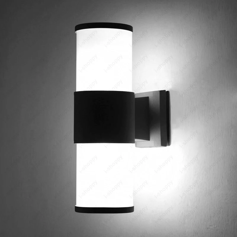 6W/10W/14W LED Exterior Wall Sconces Lamp Fixture Basement Yard Balcony Door Waterproof Light Black Finish