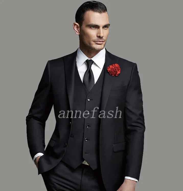 Сделанный на заказ высококачественный мужской деловой костюм из чистой шерсти с