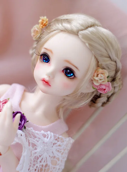 BJD кукла парики светло золотистый смешанный Updo имитация мохер для 1/8 пробор