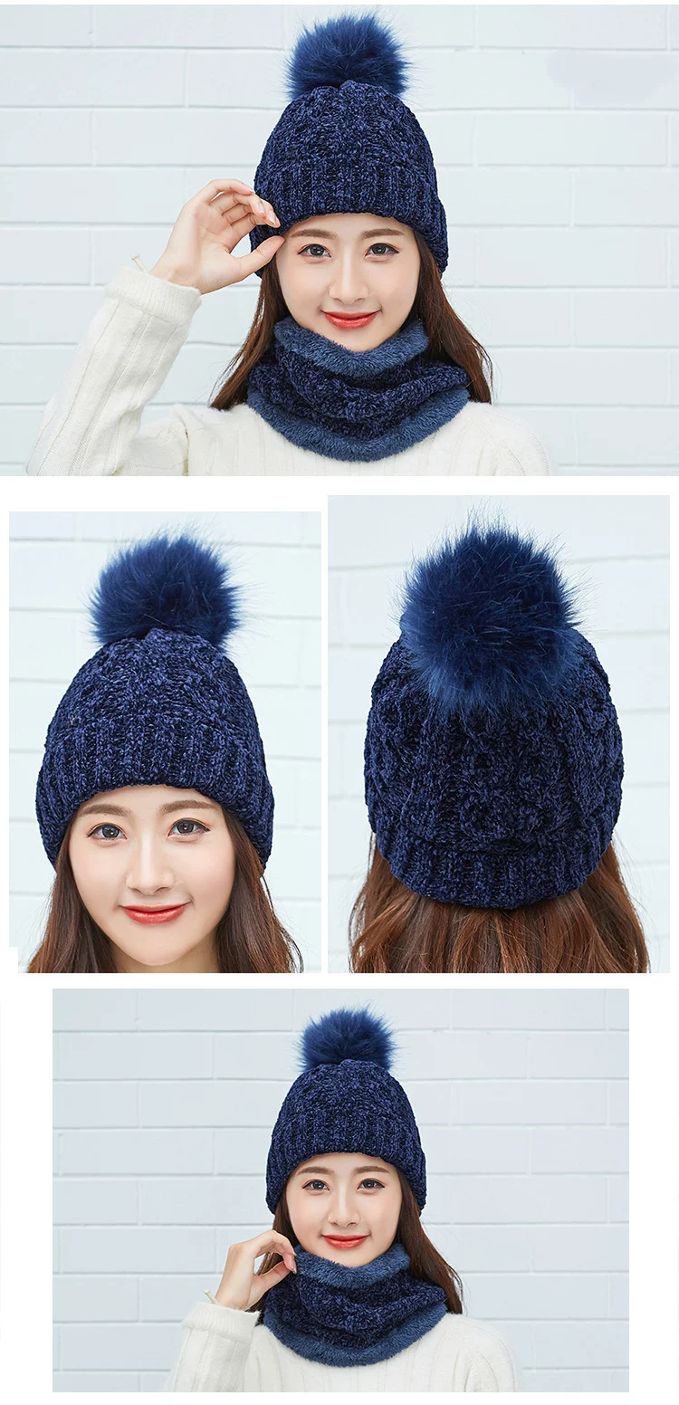 Skullies Beanies Зимние шапки для женщин маска шапка шерстяная вязаная Лыжная Шапка Кепка для женщин/девушек грелка шеи