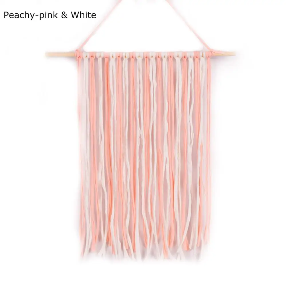 Peachy pink-White Резинка для волос с бантом для девочек, пояс для хранения, заколка для волос, держатели для волос, аксессуары для волос, 12 цветов - Цвет: Peachy pink-White