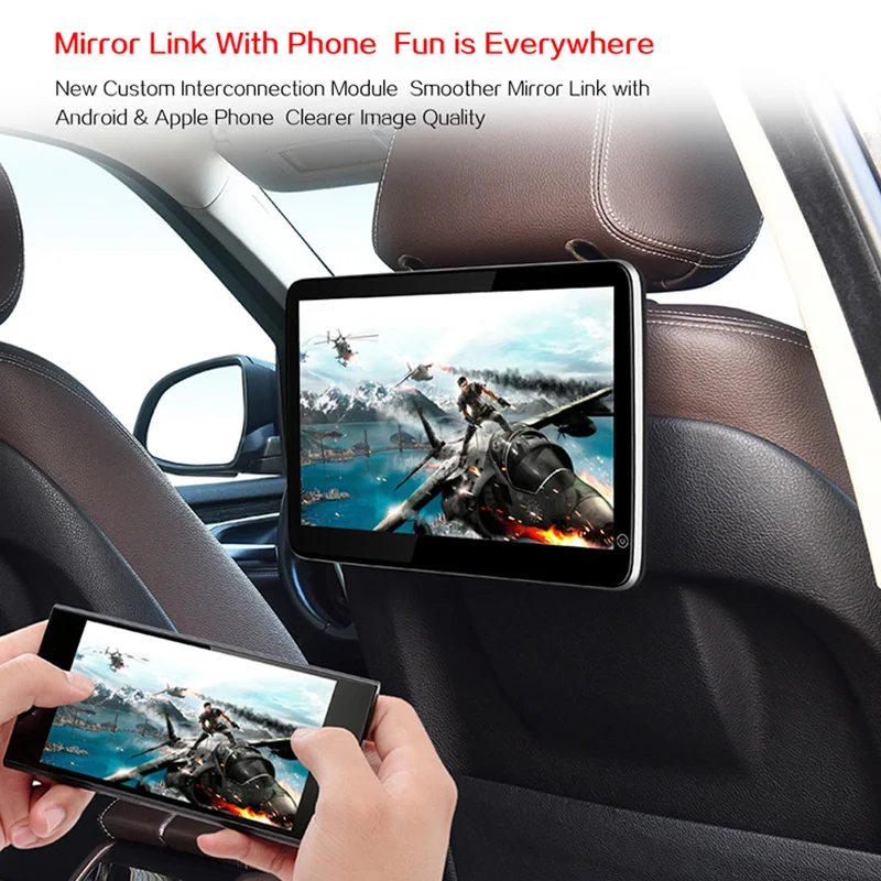 Автомобильный монитор Android 7 1 TV подголовник 12 5 дюймов HD 1080P 2.5D ультратонкий
