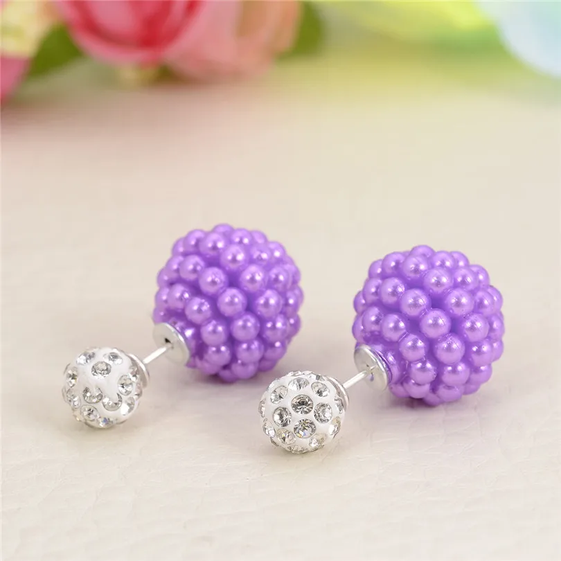 5 пар/лот оптовая продажа Мода Двусторонняя Имитация жемчужной сережкой Для