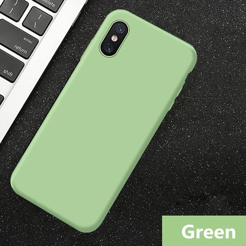 Ультратонкий Роскошный чехол из жидкого силикона для iPhone X XR XS Max мягкий