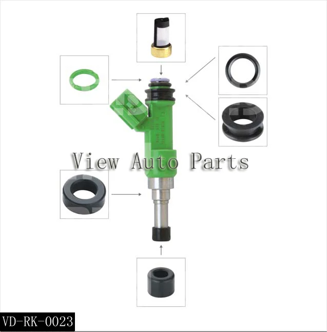 

10 sets For Toyota Car Fuel Injector Repair Kits including Micro Filter Rubber seal orings Plastic Washe Cap VD-RK-0023