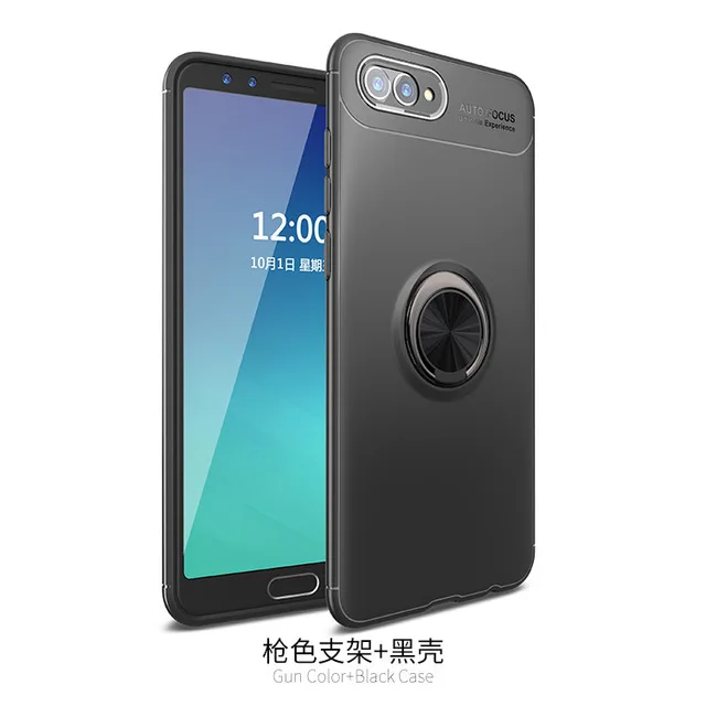 Магнит автомобильный держатель чехол для iPhone X XR XS Max Xmax 360 Вращающийся палец кольцо крышки для телефона я 6 6s 7 8 плюс Чехол-бампер - Цвет: Черный