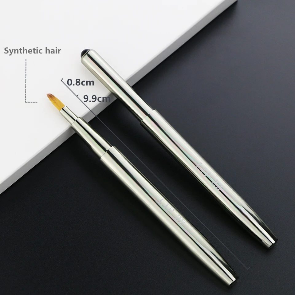 BEILI 22# Серебристые Металлические Короткие ручки мягкие синтетические волосы для губ косметические выдвижные кисти для макияжа 1 шт должны быть во время путешествия