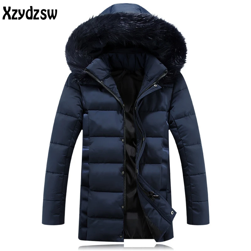 Зимняя мужская куртка теплая повседневная одежда зимние длинные хлопковые