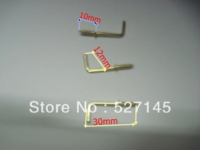 200 шт./лот квадратные крючки для чашек с винтом/Крючки комода 30x12 мм ювелирных