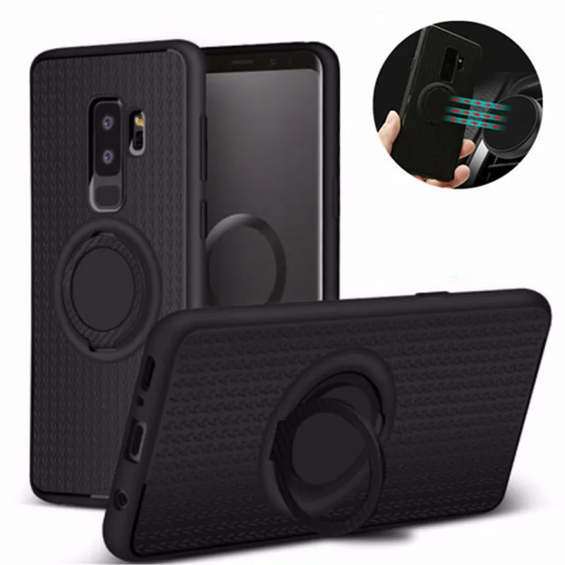 

For Samsung Galaxy S9 S10 Plus Note 8 9 Magnetic Finger Ring Holder Phone Case For Samsung S7 Edge S8 A6 A7 A8 A9 J4 J6 2018