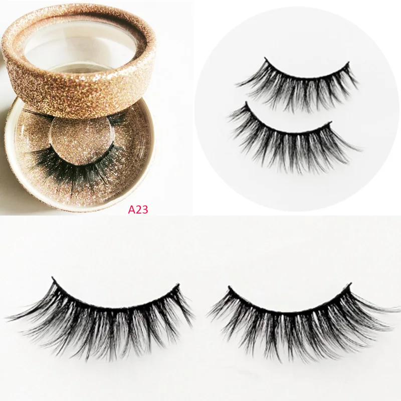 3D искусственный искусственные норковые ресницы серо коричневого цвета шелковые