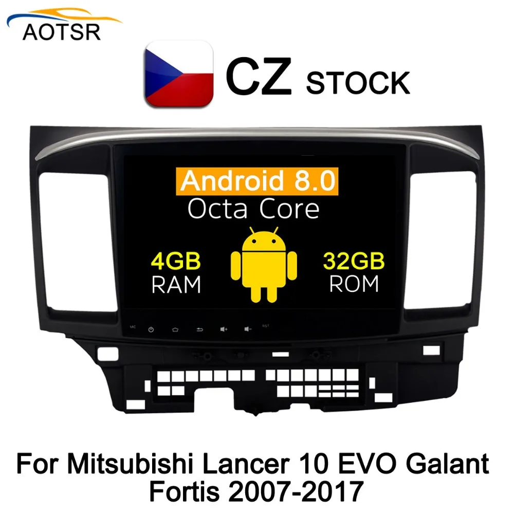 Ips экран Android 8,0 автомобильный DVD мультимедийный плеер головное устройство для MITSUBISHI LANCER 2007- gps навигация Радио Видео стерео BT