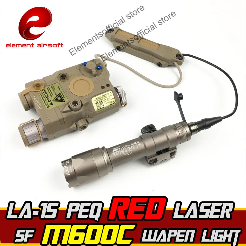 Коричневый Element Airsoft suprefir M600C Wapen Светильник ИК лазерный Led LA 15 PEQ двойная винтовка Arma переключатель управления пистолет тактический фонарик для оружия - Цвет: Коричневый