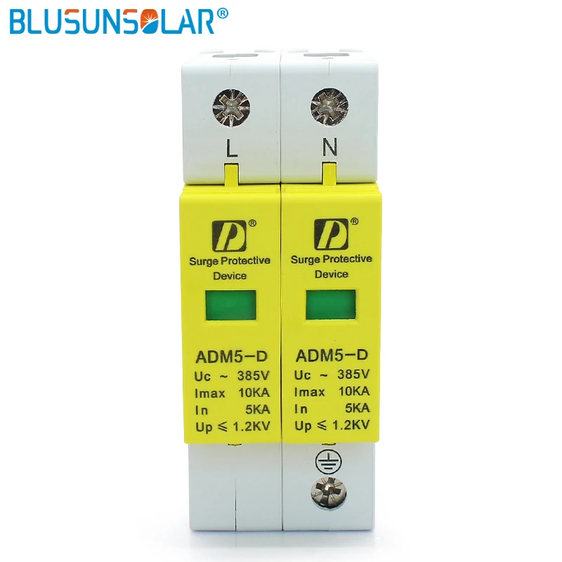 Buy 5 adet lot Standart 35mm DIN Ray 2 P 5KA 10KA 385 V AC Ev Alçak Gerilim Anti yıldırım SPD parafudr