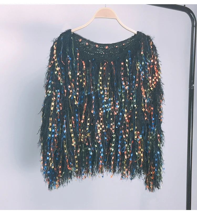 Autumn winter color tassel sweater women Fashion Knitted pullovers female | Женская одежда