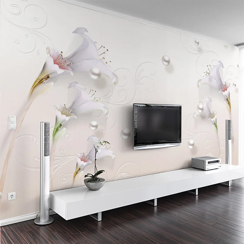 Фотообои 3D стерео простые ювелирные лилии фотообои для гостиной ТВ спальни