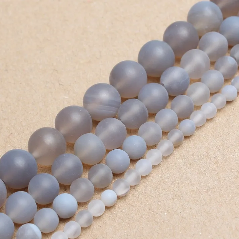 gray agate 4 мм 6 мм 8 мм 10 мм натуральный матовый морганит Агаты тигровый глаз камень Круглые бусины для самостоятельного изготовления ювелирных изделий браслет 15'' - Цвет: gray agate