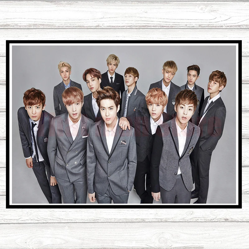 EXO LOTTO плакаты K-Pop Dance-Pop настенные наклейки белая мелованная бумага декоративные картины
