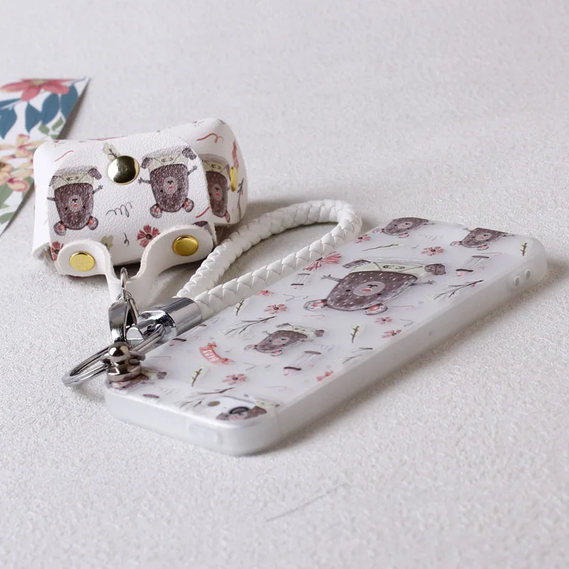 For iPhone 7/8 plus cute bear case for 5 5s cartoon phone cover SE 6 6s matte silicone shell girl gifts coin bag |