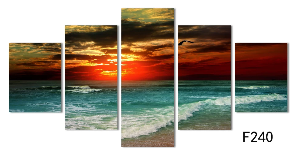 

5 panels Hot Sell HD Print Painting Canvas Painting Wall Picture The wide sea Modern Home Wall Decor painting Canvas Art