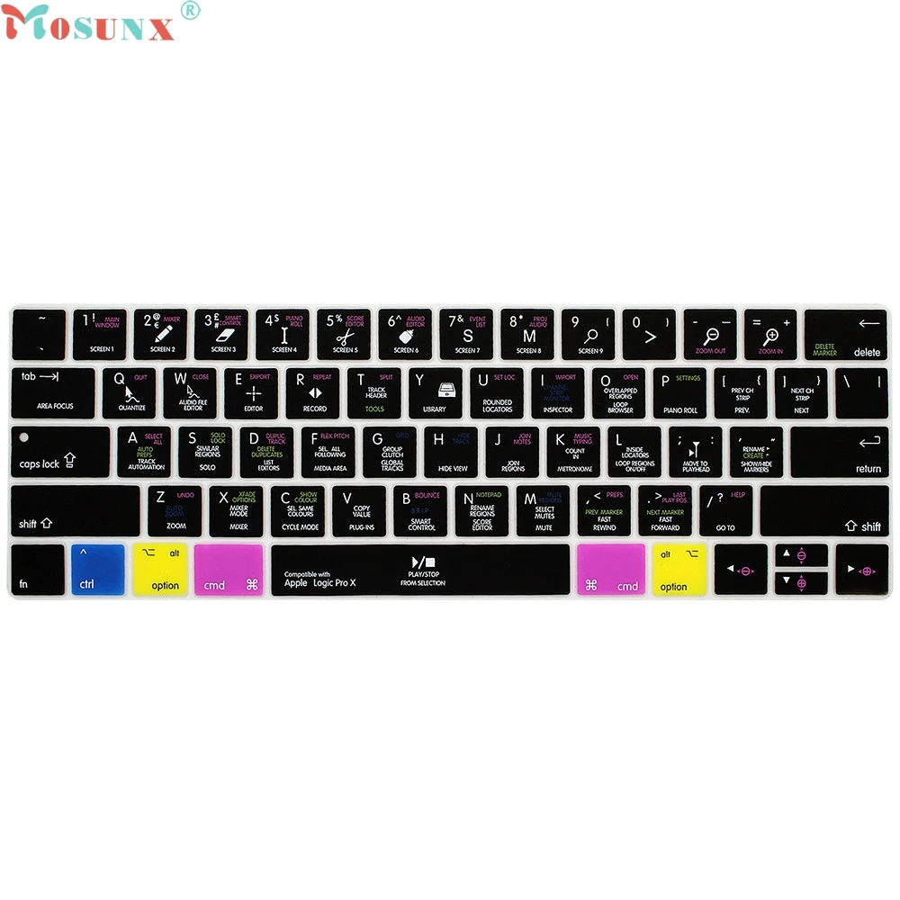 Чехол Mosunx Logic Pro X для клавиатуры с горячими клавишами Для iMac Macbook Air 13 15 0323|keyboard cover