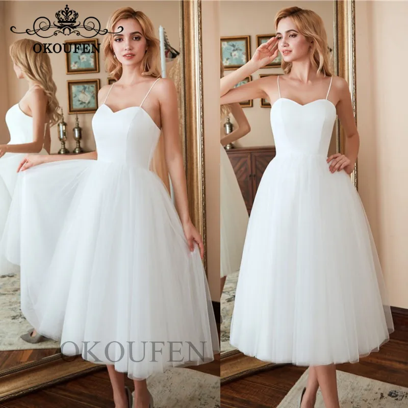 Богемное пляжное Короткое свадебное платье для женщин 2019 Vestido De Noiva на тонких