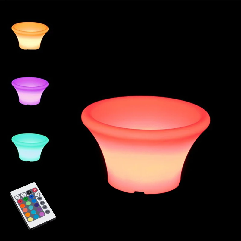 

16 Color Changing Glowing Ice Bucket Pots LED Wine Holder for coffee bar decoration Free shipping 1pc