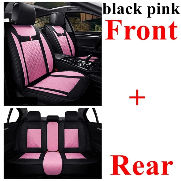 black pink standard Передний+ задний Чехол автокресла для Mercedes Benz A B C A160 B180 B200 B260 C200 C180 C200 C200K C220 C250 C280 C300 C350 C450 G350d G500 - Название цвета: black pink standard