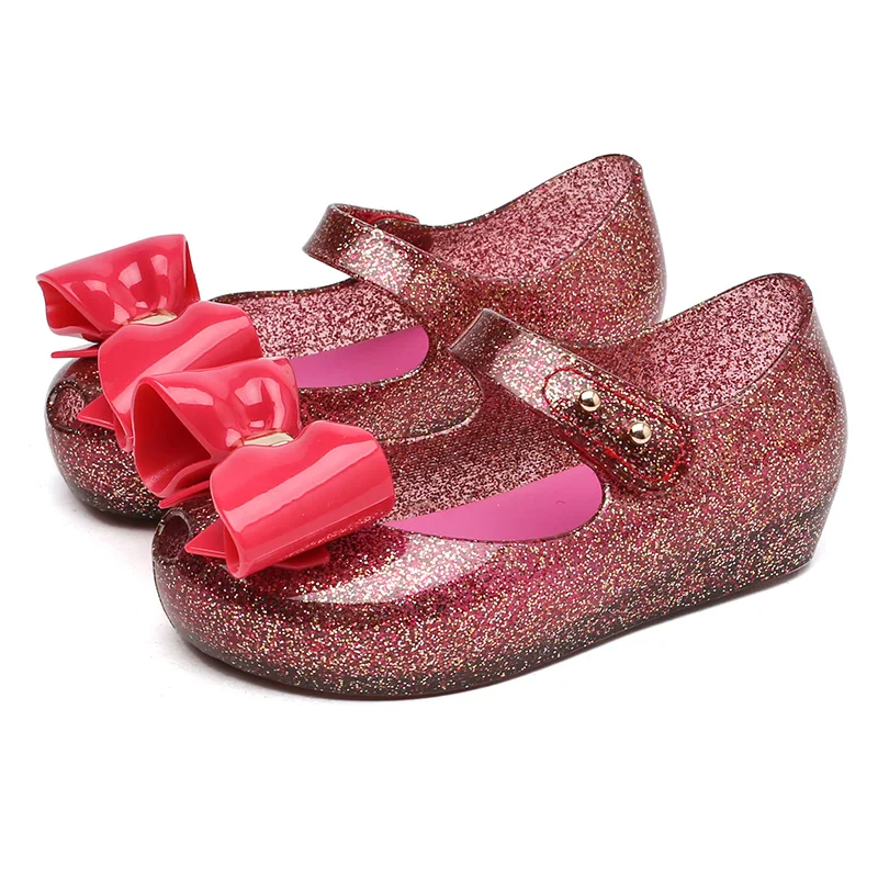 Mini Melissa/обувь с маленьким бантом Сандалии для девочек Новинка 2020 года Прозрачные