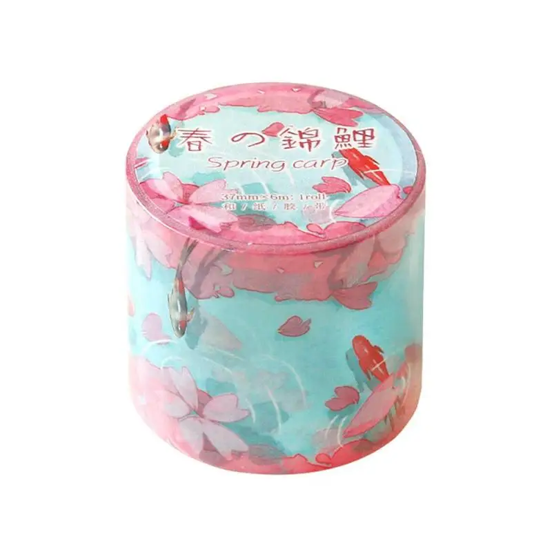 37mm Ancient The Four Seasons Carp Wild Crane Chinese ink Paintings Washi Tape DIY Planner Decoration Scrapbook Masking | Канцтовары для