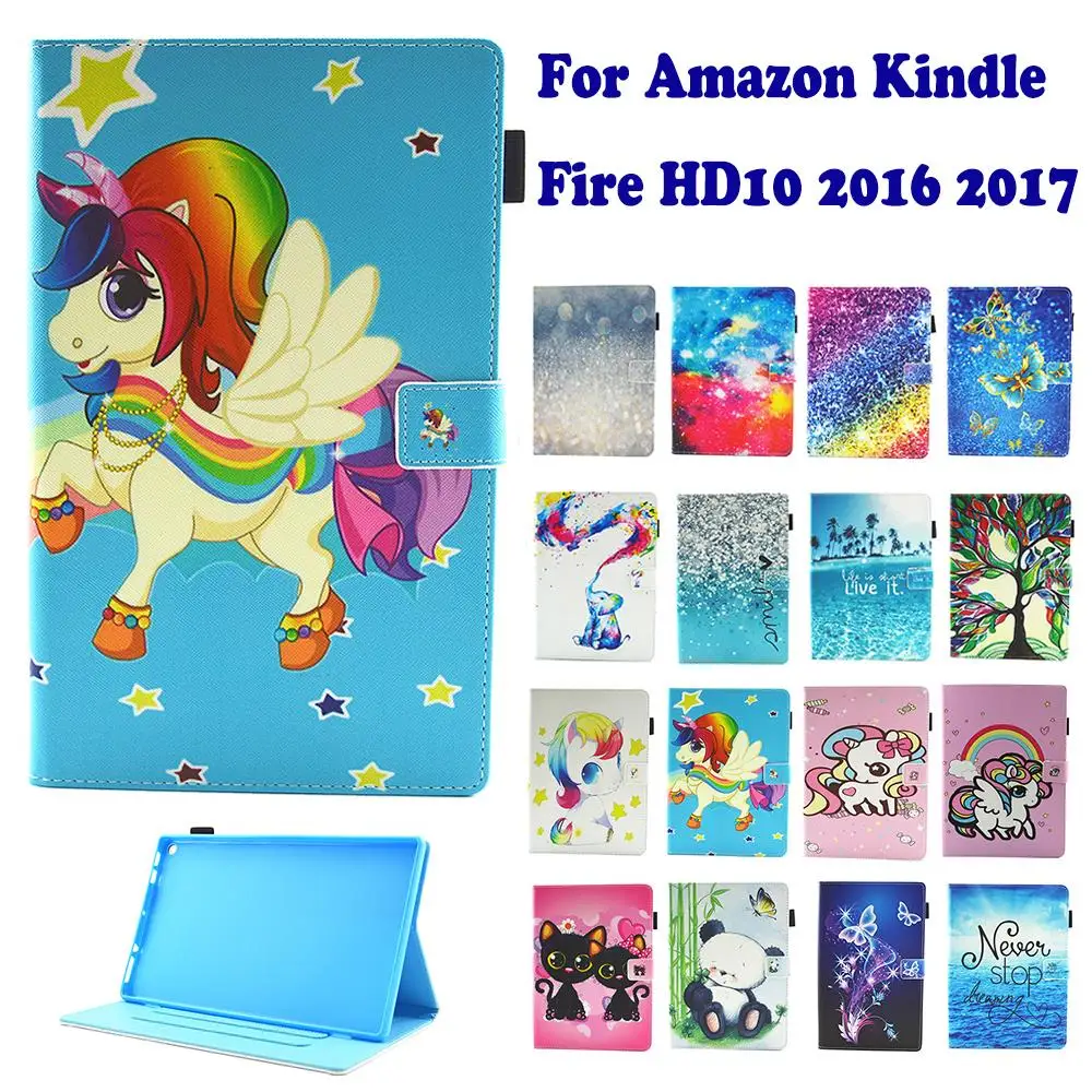 Модный чехол с рисунком защитный для Amazon Fire HD10 2016 2017 Kindle HD 10 7 1 дюймов планшетный