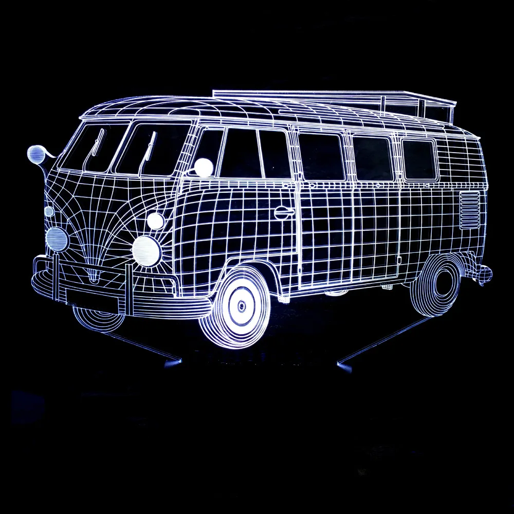 Акриловая панель в виде сердца автобуса рыбы для 3D светодиодный Ной лампы