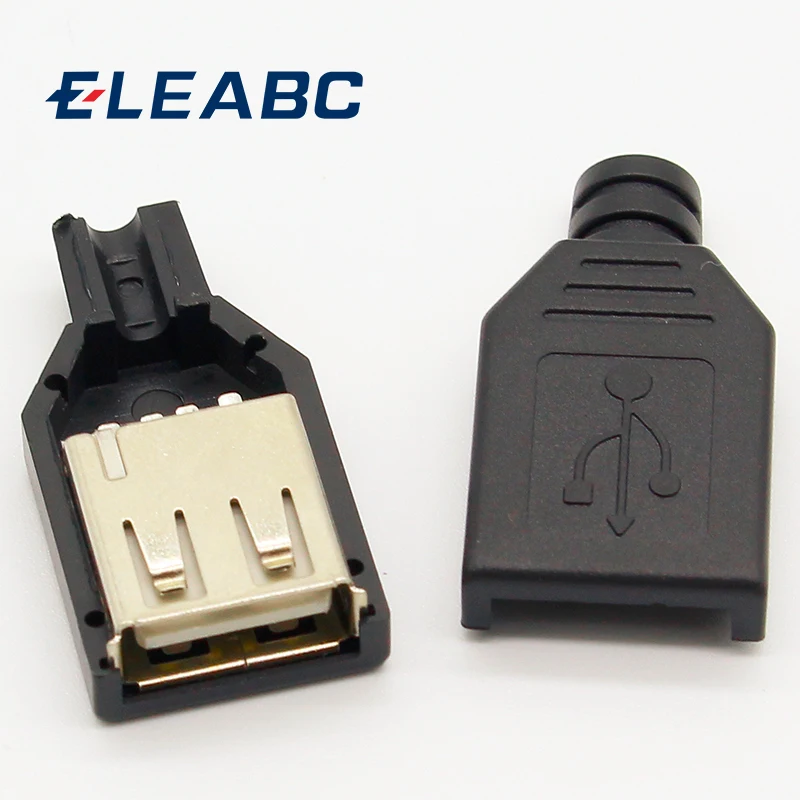 10 шт. 4-контактный разъем USB Type-A с черной пластиковой крышкой | Обустройство дома