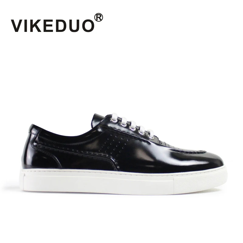 

Vikeduo/Лидер продаж 2020 года; Мужская обувь ручной работы на плоской подошве для отдыха; Оригинальная дизайнерская модная черная мужская повсе...