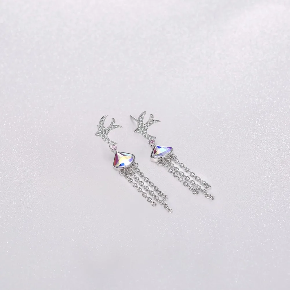 LEKANI/серьги-капельки Swarovski с кристаллами милые серьги из стерлингового серебра 925