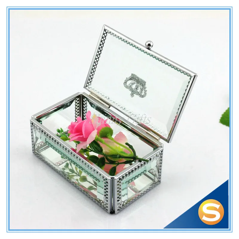 

Wedding Favor Crown Glass Jewelry Box Trinket Box Storage Gift Box Candy Box