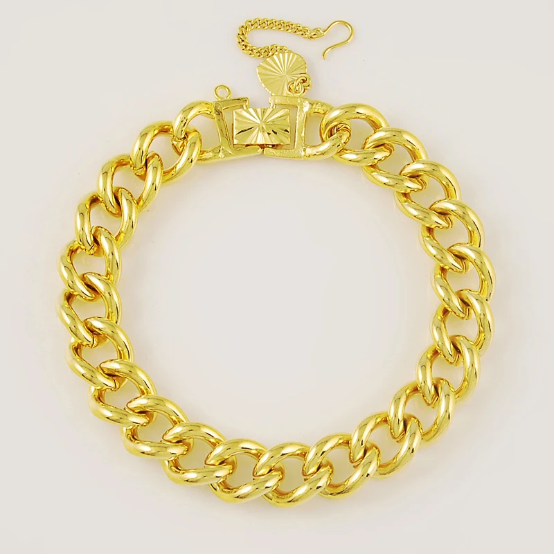 

Fashion 24K Gold Plating Bracelets for Women Yellow Gold Color Link Chain Bracelet Bangles Jewelry pulseras cadeia Gift