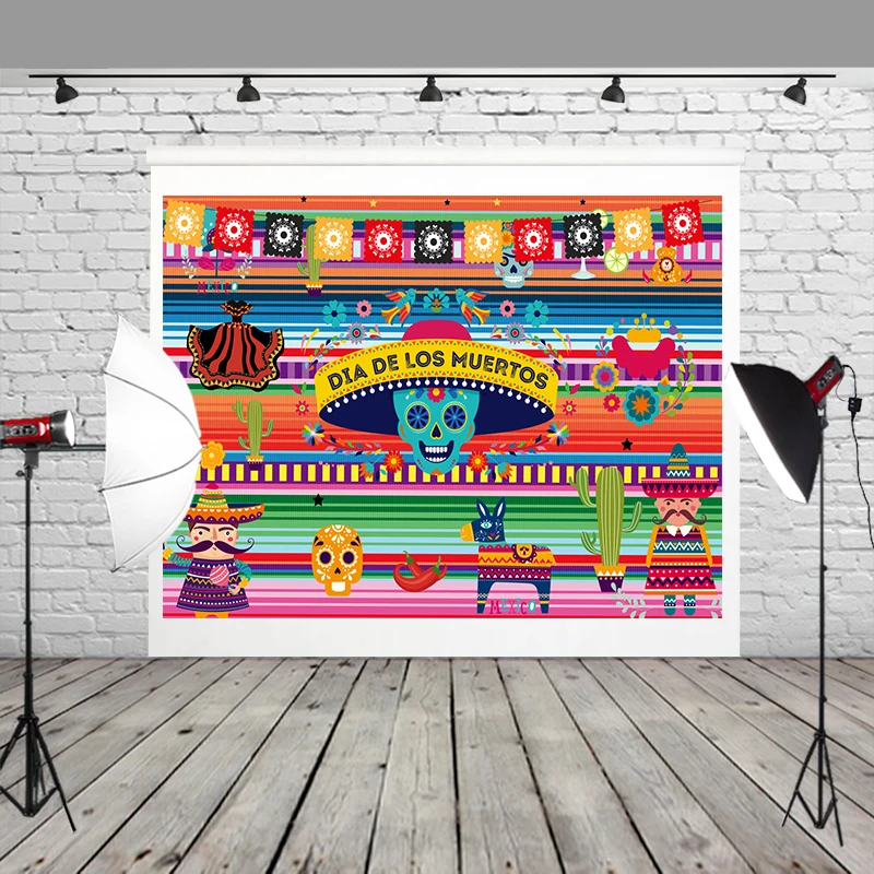 HUAYI красочный праздничный тематический фон для фотосъемки с Let's Fiesta Viva