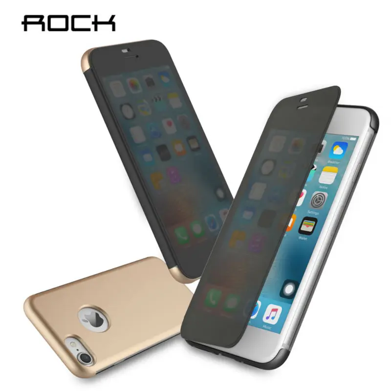 Rock для iPhone 7, 7 plus pu флип-чехол Dr. V невидимый изысканный чехол для телефона просмотр Смарт-защитный чехол для телефона для Apple iPhone 7 Plus