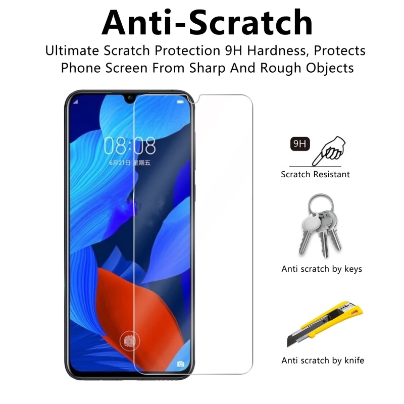 Protector de pantalla de vidrio templado para m&oacute;vil, pel&iacute;cula de vidrio templado 9H para Huawei Nova 5 Pro, Nova 5 Pro, 2 uds.-2