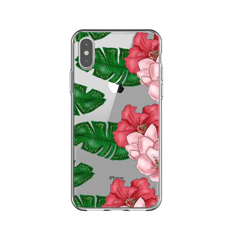 Чехол для iPhone X XS MAX XR кактус листья фламинго силиконовый чехол 7 8 6 6s Plus 5 5S SE |