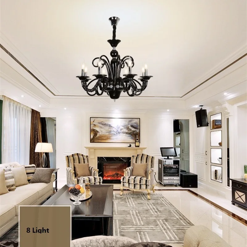 FUMAT черная красная стеклянная хрустальная люстра лампа Европейский стиль