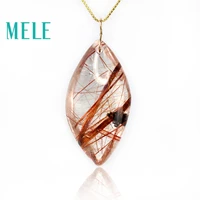 natural garden crystal real 18k gold pendant for women and manred color water drop shape ghost hairstone jewelry