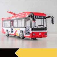150 alloy pull back bus model high imitation voice broadcast happy park busflash toy vehicle free shipping